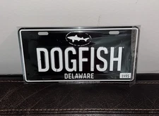 DogFish Head  Brewing Co. License Plate Tacker Ad Beer Tin Sign NEW Alcohol 6x12