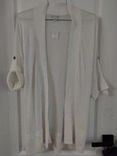 NWT Women's White Size M Banana Republic 100 Cotton Oversized Cardigan.