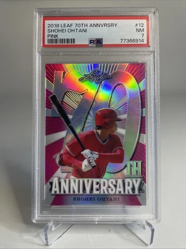 2018 Leaf 70th Anniversary #11 Shohei Ohtani Rookie PINK #/20 PSA 7 POP 4 READ