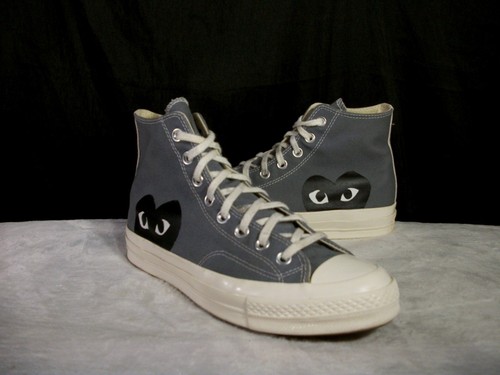 CONVERSE COMME DES GARCONS PLAY X CHUCK 70 HIGH GRAY 171847C M8 W10 FREE SHIP