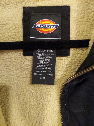 Dickies Jacket Mens Large Navy Sanded Duck Canvas Workwear Sanded Hooded Jacket - Picture 7 of 10