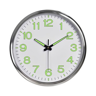 12'' Luminous Quartz Night Wall Clock Large Light Glow In The Dark Silent Home