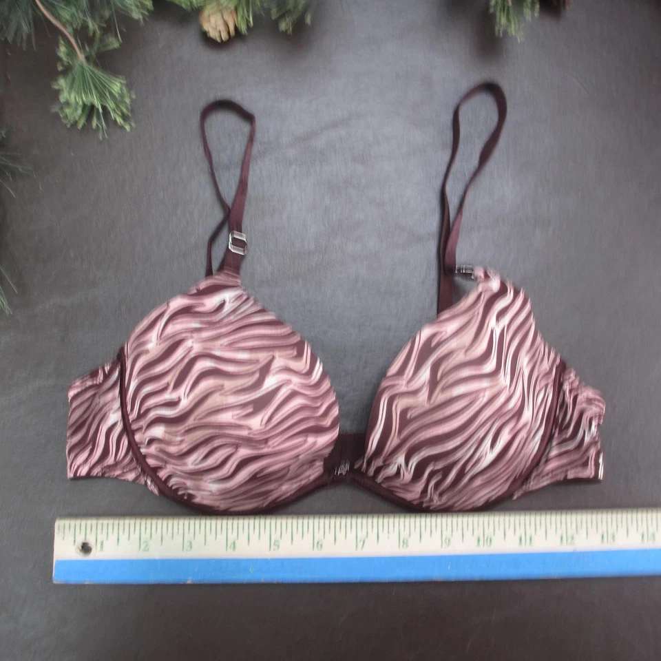 Sujetador Lily of France Mujer 36B Rosa Marrón Remolino Acolchado Con Aros Ajustable Foto 2 de 4