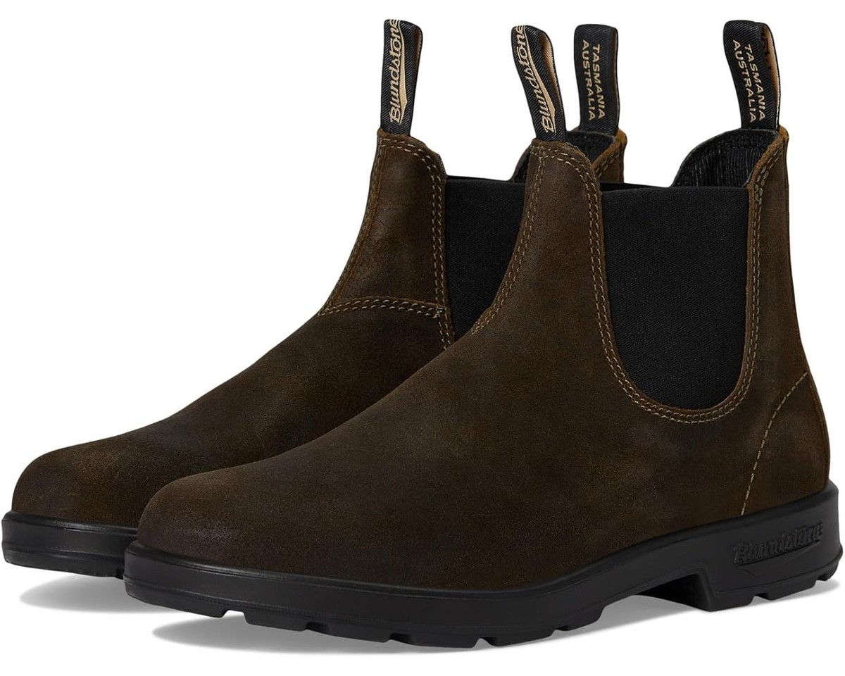 Blundstone 1615 Boots Men\'s US 7.5 Olive Suede Round Toe Ankle Chelsea RHS6665 1615 Original Series Suede Chelsea Boot - Dark Olive main image 3