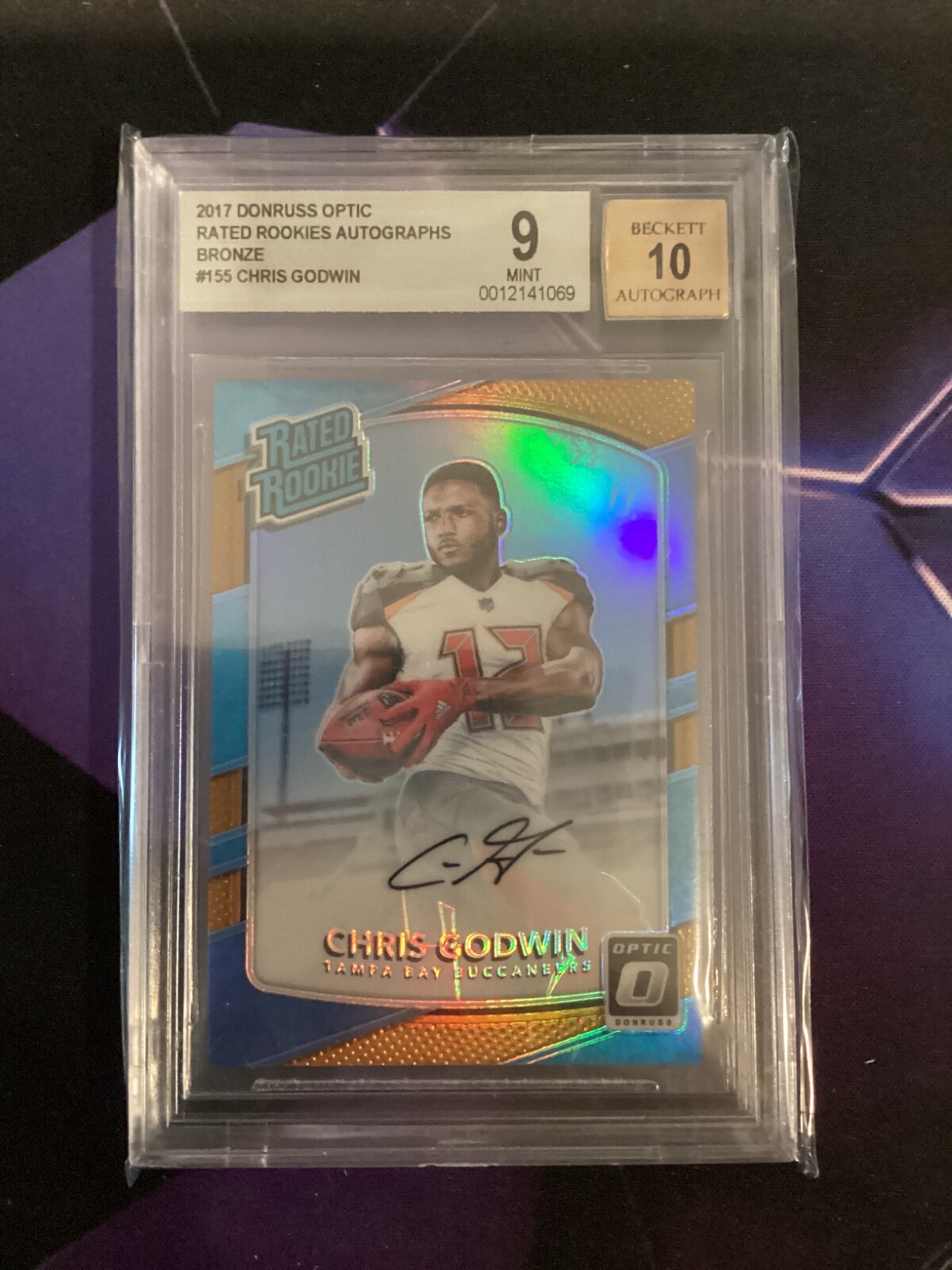 2017 Donruss Optic Rated Rookie Bronze Auto Chris Godwin #155 RC Buccaneers