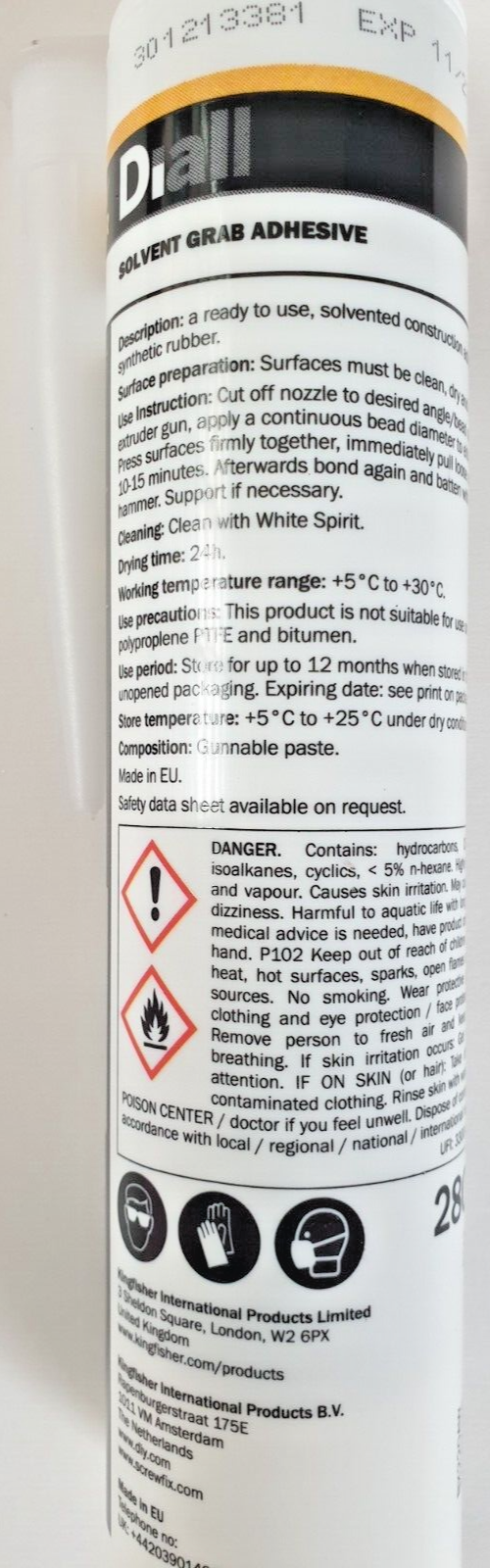 12 x DIALL 280ML SOLVENT GRAB ADHESIVE BNIB eBay