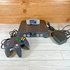 Nintendo 64 N64 System Console OEM Bundle Lot With Game - No AV