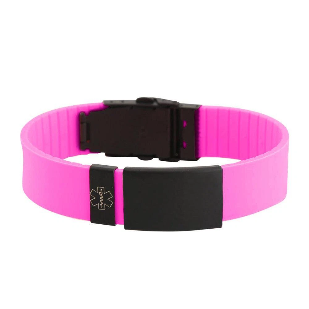 Pink medical alert bracelet deals