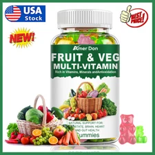 New#Fruits and Veg 60 Gummies Daily Natural Supplement Heart Health Brain Health