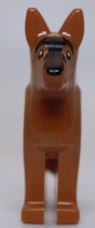 Lego Perro Pastor Alemán Alsaciano Ojos Negros Nariz Brillante y Hocico Marrón Oscuro Foto 2 de 2