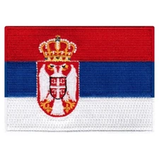 SERBIA FLAG PATCH EMBLEM Belgrade Srbija embroidered iron-on badge YUGOSLAVIA