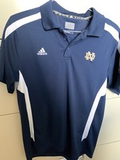 Notre Dame ND Fighting Irish Adidas Climalite Men  s Medium Golf Polo Shirt Blue