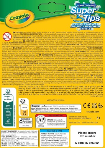 Marcatori Lavabili - Colori Assortiti Confezione da 12 Facilmente Lavabili - Foto 10 di 10