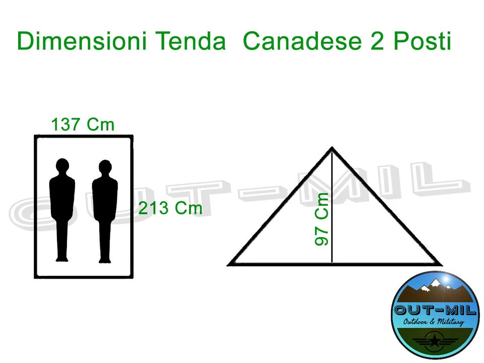 Tente Militaire Modèle Canadien 2 Lieux Camping, Bosco Vert Camouflage - Photo 2/2