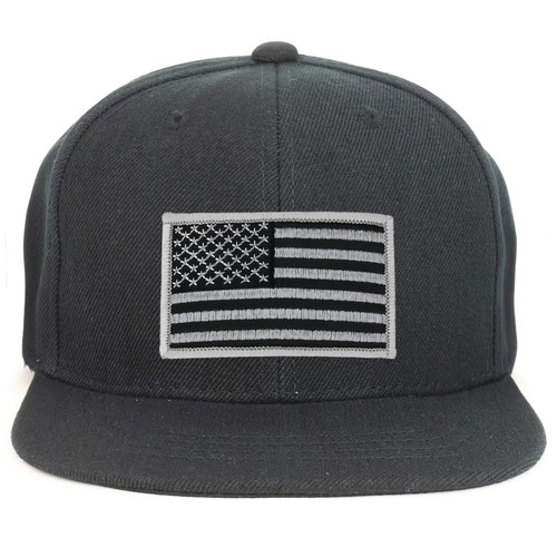 Youth Kid Size Grey American Flag Patch Flat Bill Baseball Cap - FREE SHIPPING - 第 1/20 張圖片