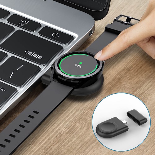 Portable Mini Magnetic USB-C Charger For Samsung Galaxy Watch 6 Classic/5 Pro/4 - Photo 3 sur 14