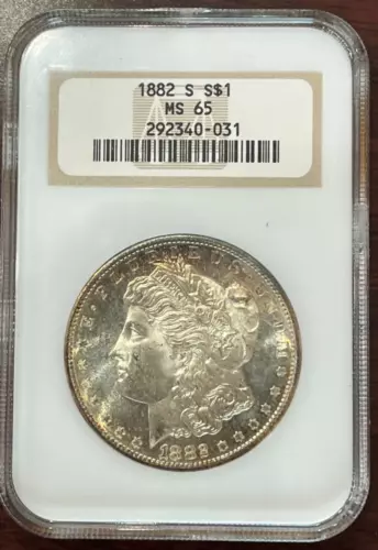 1882-S Morgan Silver Dollar NGC MS 65 Amazing Toning