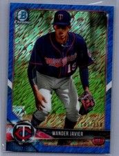 2018 Bowman #BCP134 Wander Javier Chrome Prospects Blue Shimmer Refractor #/150