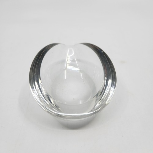 Hand Blown Clear Art Glass Bowl Trinket Change Keys 4" x 3" Pre-owned READ - Picture 2 of 10