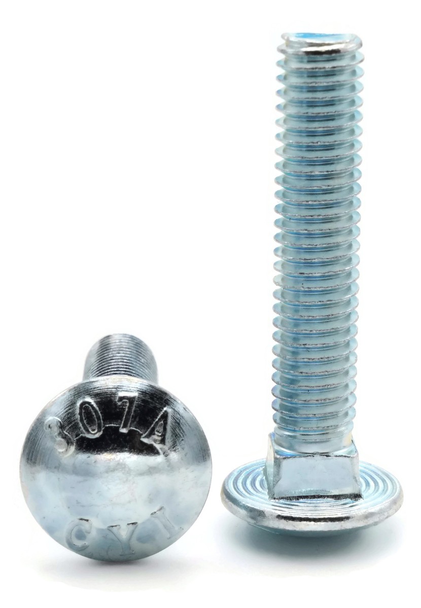 50 Bulloni Per Carrello Zincati 307A Acciaio - 5/16-18 X 2-1/2 Pollice FT - Albany County Fasteners