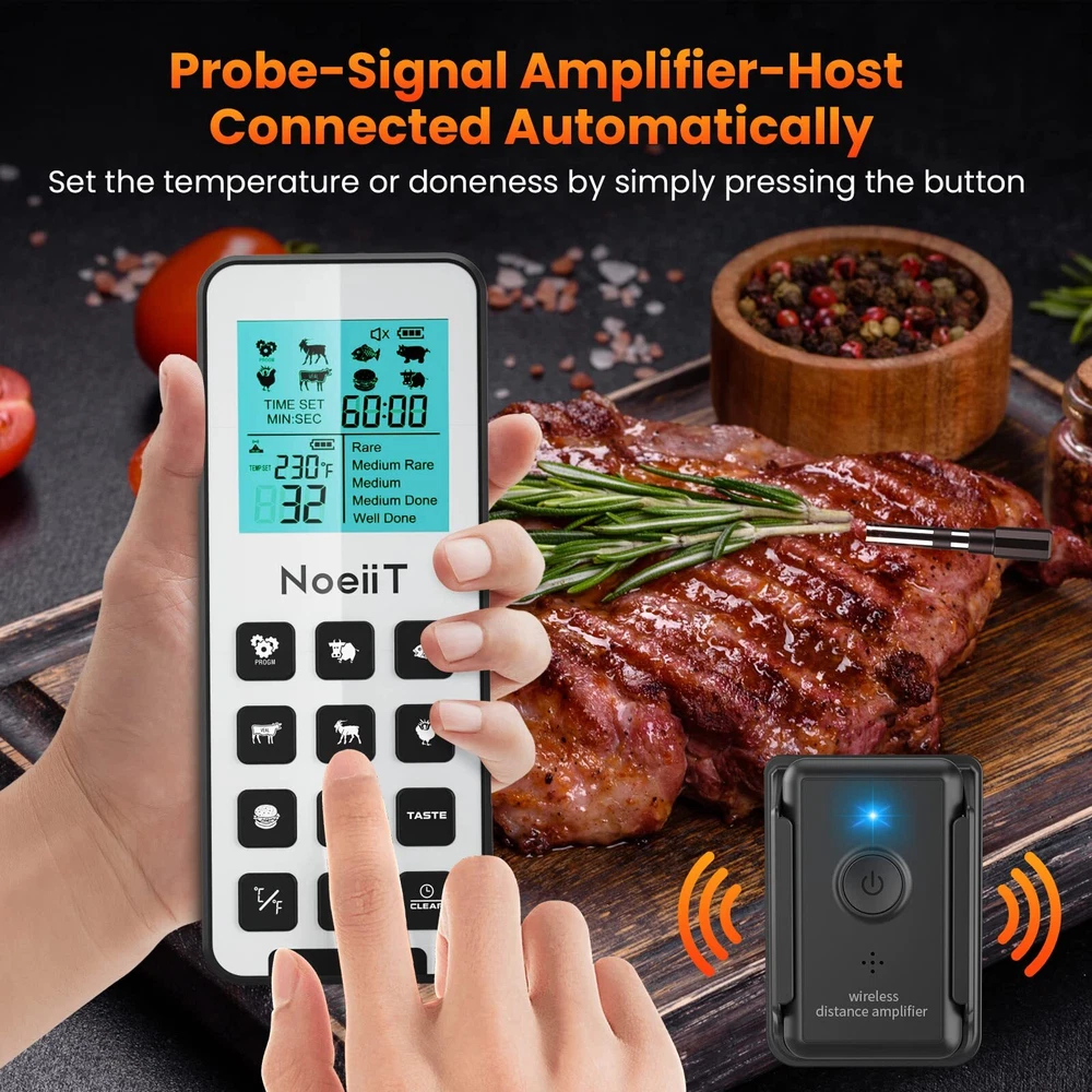 Wireless Meat Thermometer 300ft Wireless Meat Thermometer Digital With Alarm Fun