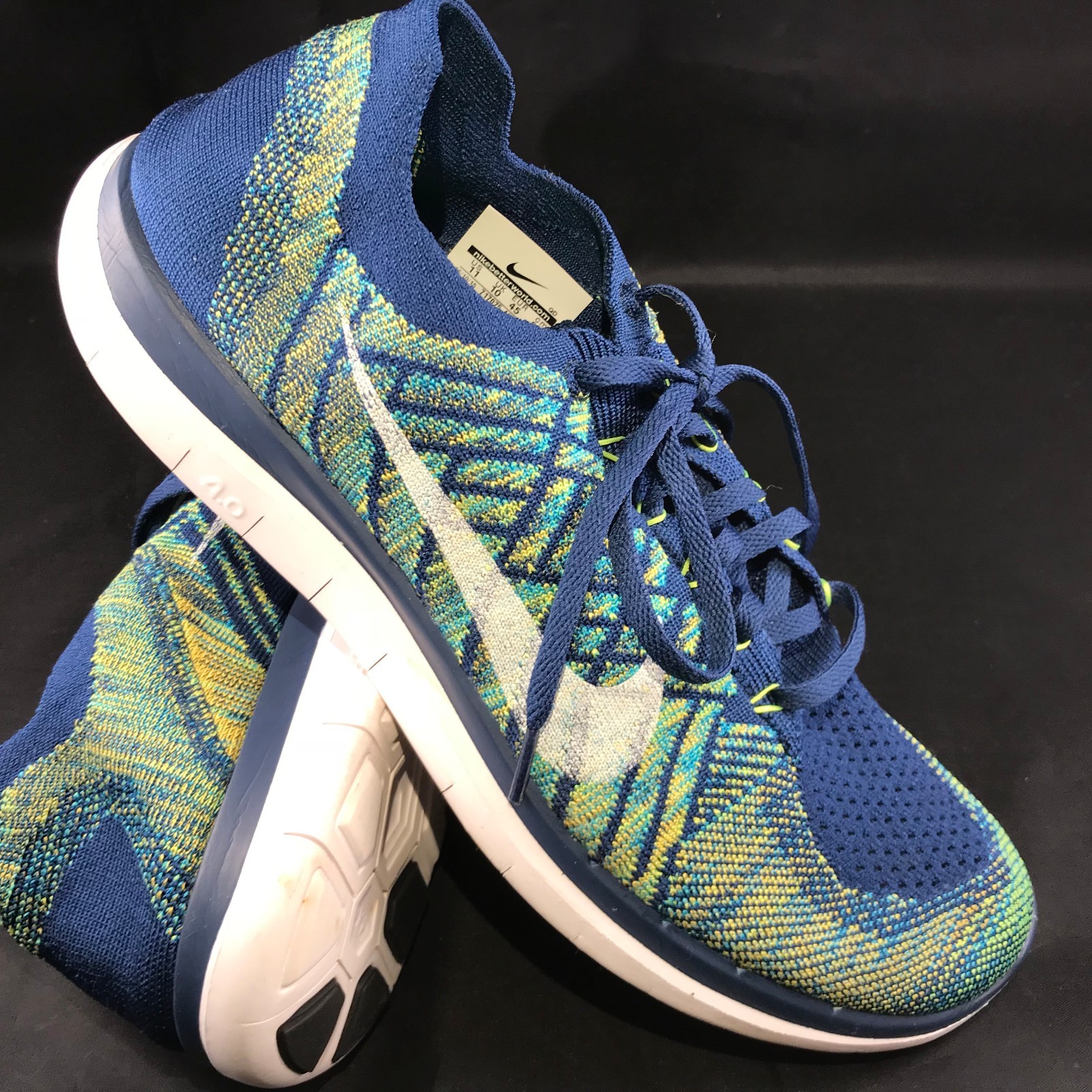 Nike 4.0 Flyknit Men’s Running shoes Brave bluee Volt Navy Sz 11 45 EUR 717075-402 Nike 4.0 Flyknit Men’s Running shoes Brave bluee Volt Navy Sz 11 45 EUR 717075-402