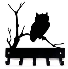 Owl Key Holder with 5 Hooks - Made in USA