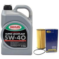 MotoröL Set 5W-40 Meguin 5 Liter + ÖLfilter SH 4079 P FüR Audi A4 A5 A6 A7 Q5
