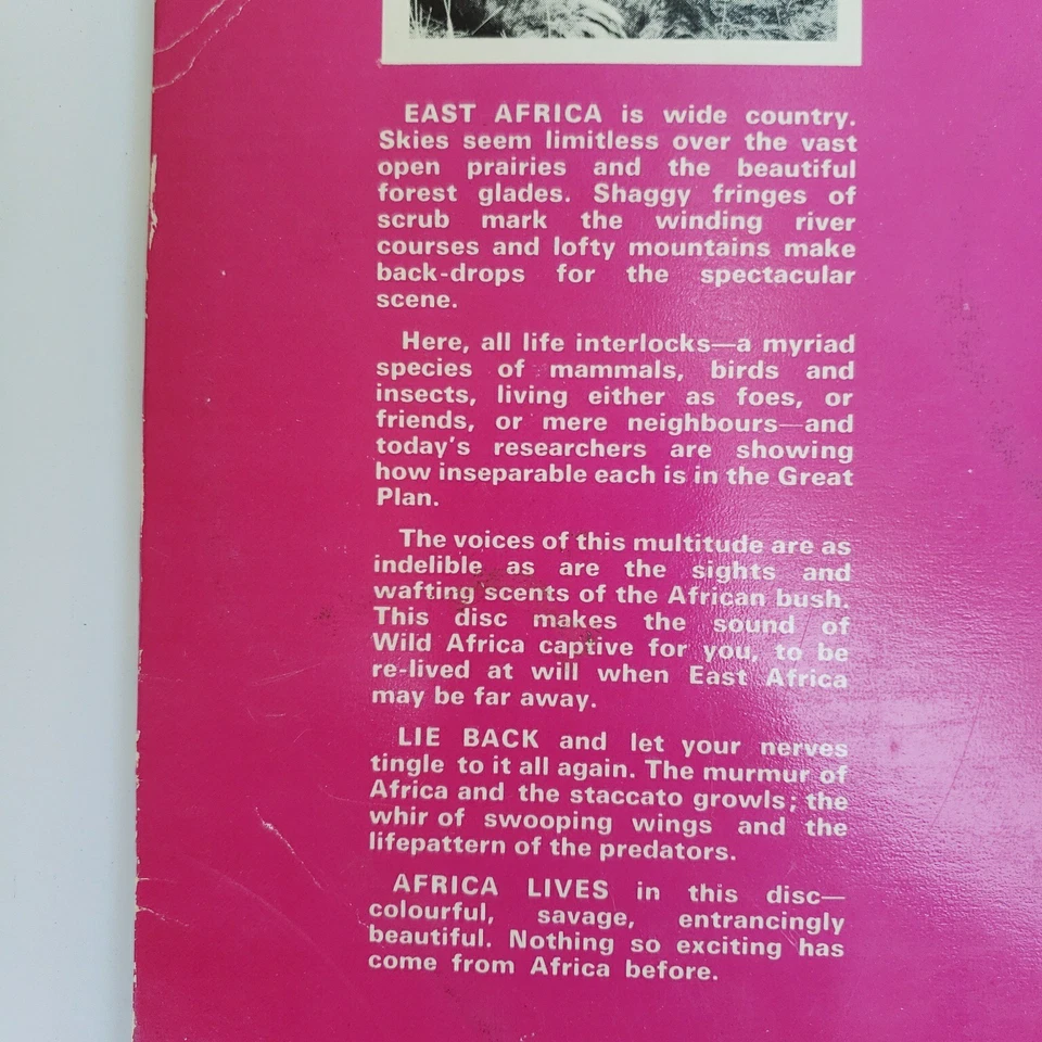 African Natural Sounds Vinyl LP Wild Africa Sounds From The African Bushlands - Image 3 of 4