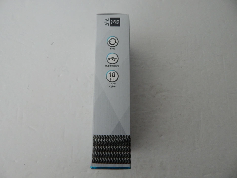 Case Logic Standard Charge & Sync Type C USB Cable 10 Feet Black/Silver New - Image 2 of 4