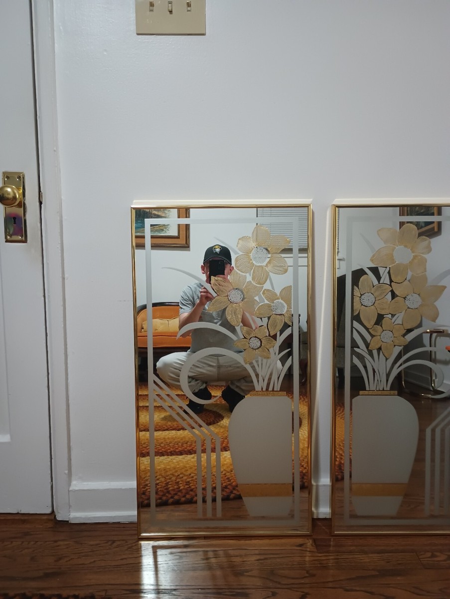 『WINDSOR ART』ウィンザーアート ウォールミラー 鏡 RWmis64 2PC VTG Windsor Art Products Rectangle Wall Mirror Blossoms