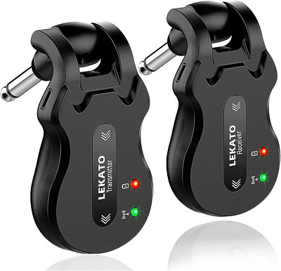 LEKATO 5.8Ghz Wireless Guitar System 4 Channels Audio Digital Guitar Transmitter