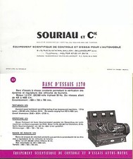 SOURIAU APPARECCHI SCIENTIFICI CONTROLLO TEST AUTOMOBILE CATALOGO ANNI 1950