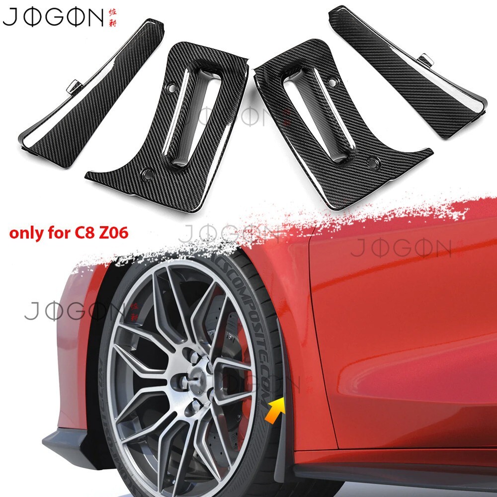 4PCS Real Carbon Wheel Mud Flaps Splash Guard Fender For Corvette C8 Z06 LT6 23+