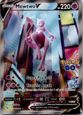 Mewtwo V Alternate Alt Art 2022 Pokemon Go 072/078 Ultra Rare Holo