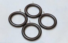 SOLID WOODEN CURTAIN RINGS - ASSORTED 6 COLORS  - REAL WOOD CURTAIN POLE RINGS