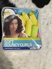 Conair Foam Rollers Soft Bouncy Curls Foam Hair Rollers, For Sleep, Neon, 48 Ct