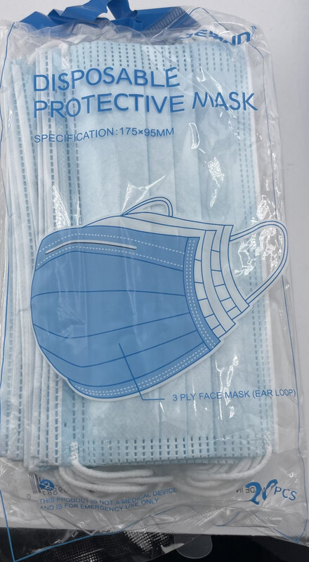 JESUN DISPOSABLE PROTECTIVE FACE MASK IN BLUE 20PCK LOT OF