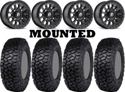 Kit 4 ITP Intersect Tires 35x10-15 on Fuel Vector Matte Black D579 Wheels POL