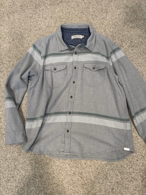 Outerknown Men s Blanket Shirt Heather Grey Sunzal Stripe Size XL