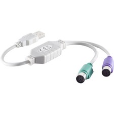USB auf 2x PS/2 Adapter für Maus Tastatur USB 2.0 auf PS2 Konverter Adapterkabel