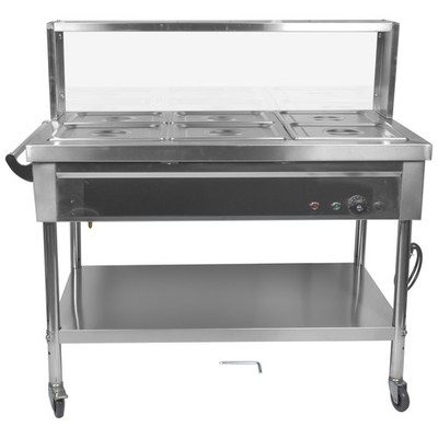 110V 1500W Stainless Steel Electric Steam Table Commercial Food Warmer 4/6/9-Pan