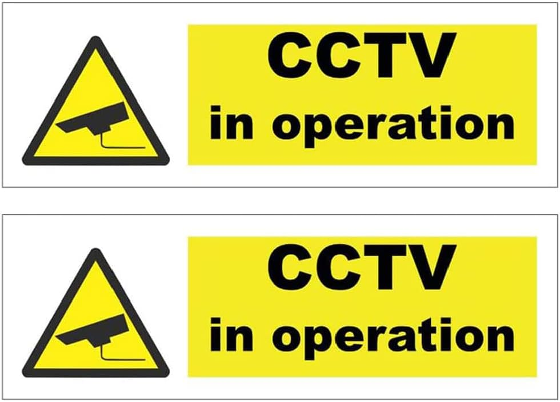 2PCS Security Notice, CCTV in Operation Sign - Self Adhesive Vinyl Sticker (15Cm