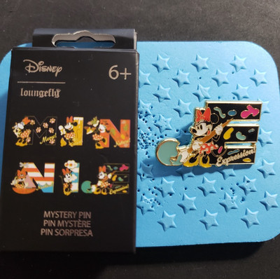 NEW-Loungefly Disney Minnie Mouse Letters Blind Box Enamel Pin - 'E' Expression!