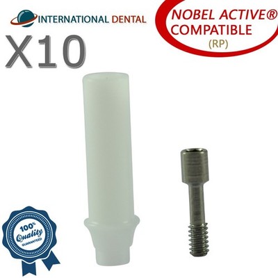 10 Plastic Castable Prosthetic Non Hex RP N0bel Bi0care Active Dental Fixture