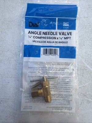 New- Dial- Max Cool- Angle Needle Valve- 1/4'' Compression x 1/8'' MPT- 94395