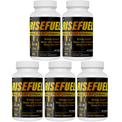 RiseFuel- Male Performance Supplement, Male Endurance Formula- 5 Bottles