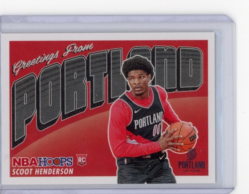 Scoot Henderson 2023-24 NBA Hoops Rookie Greetings RC #3 Portland Trail Blazers