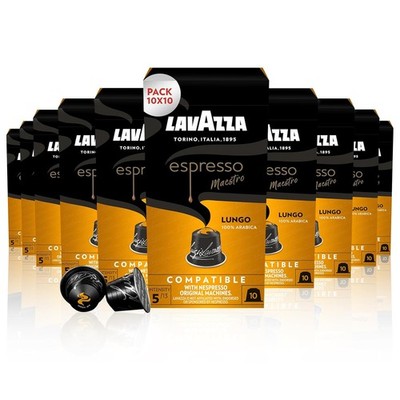 Lavazza Espresso Maestro Lungo Kapseln, Nespresso kompatibel, 10x10