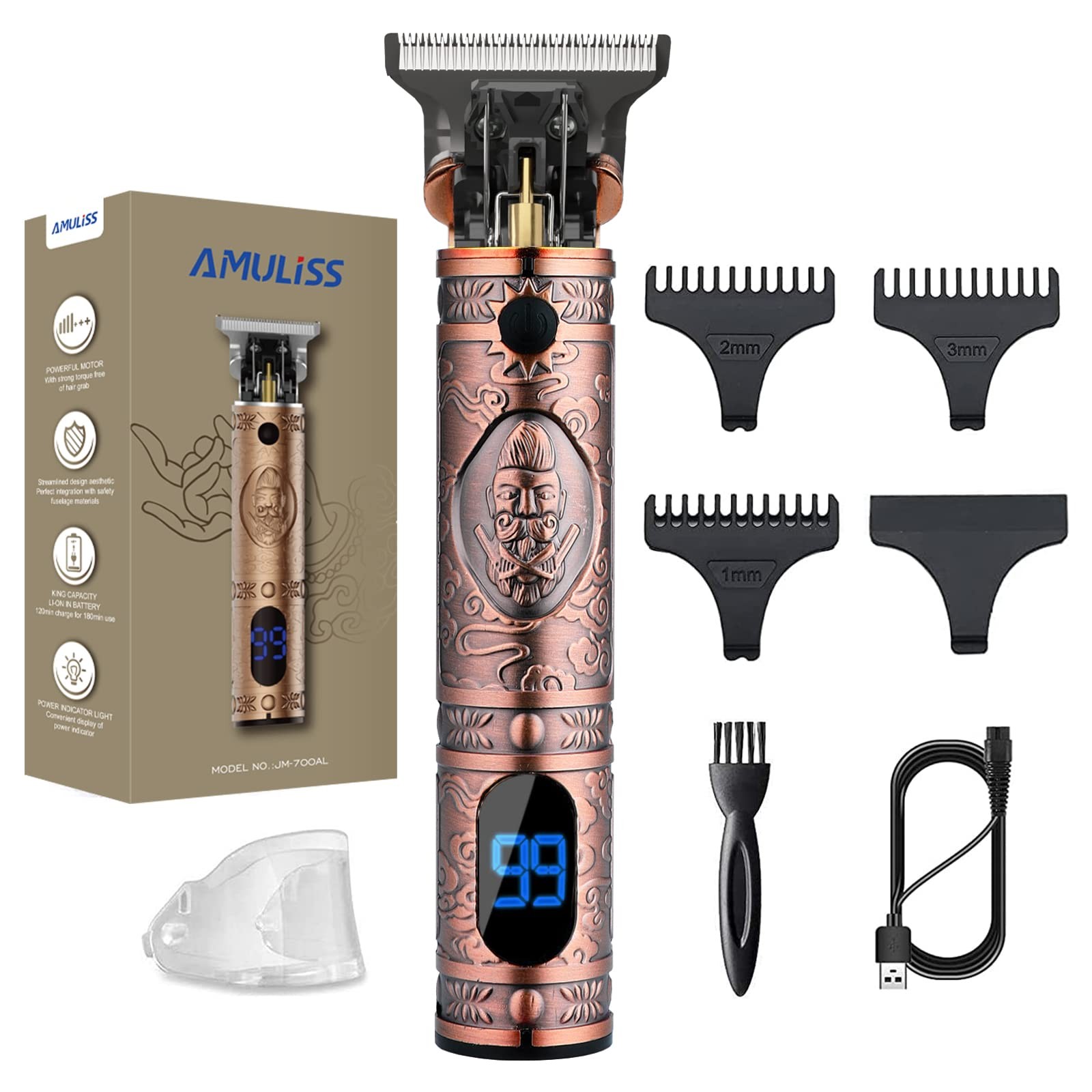 Professional Zero-Gap Cordless Hair Trimmer for Men